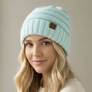 C.C Light Blue Ribbed Beanie